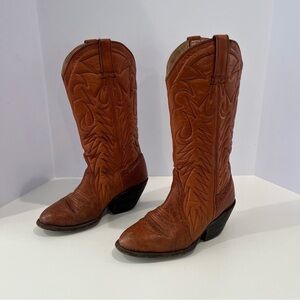 Michel Chestnut Leather Cowboy Boots Handmade in Mexico|Mens 7.5 (~ women’s 9.5)